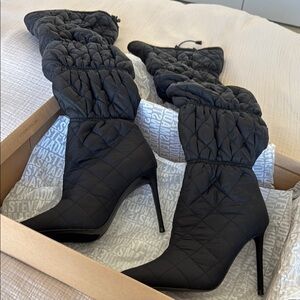 Steve Madden Black Quilted Women's Boots